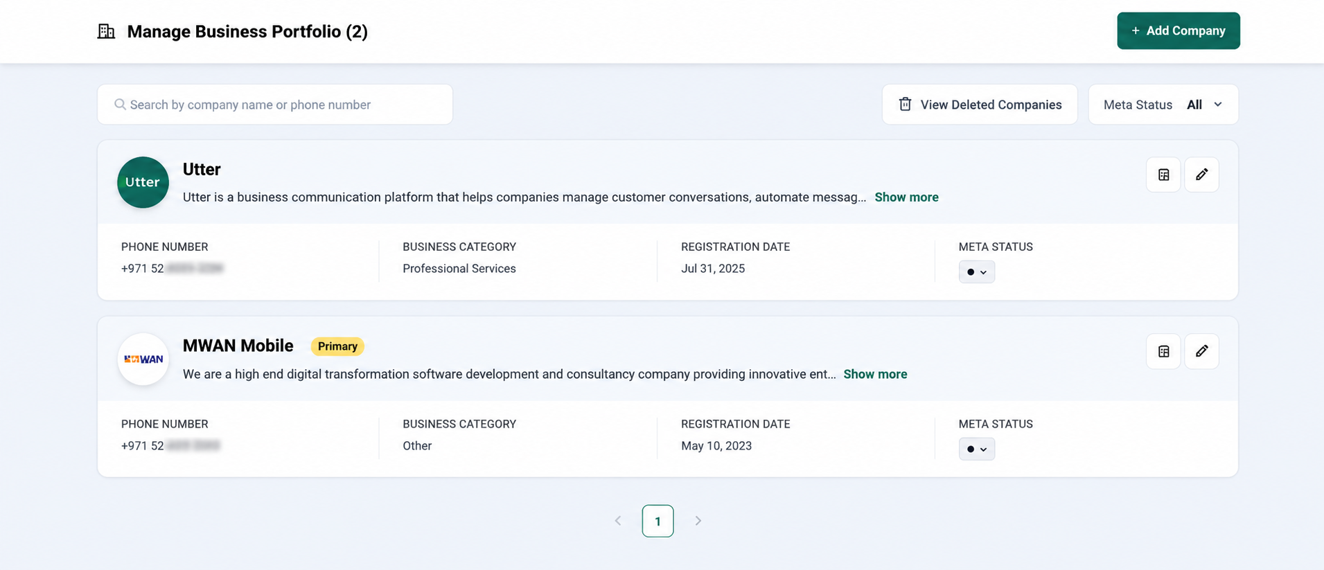 Utter Add New Company dialog