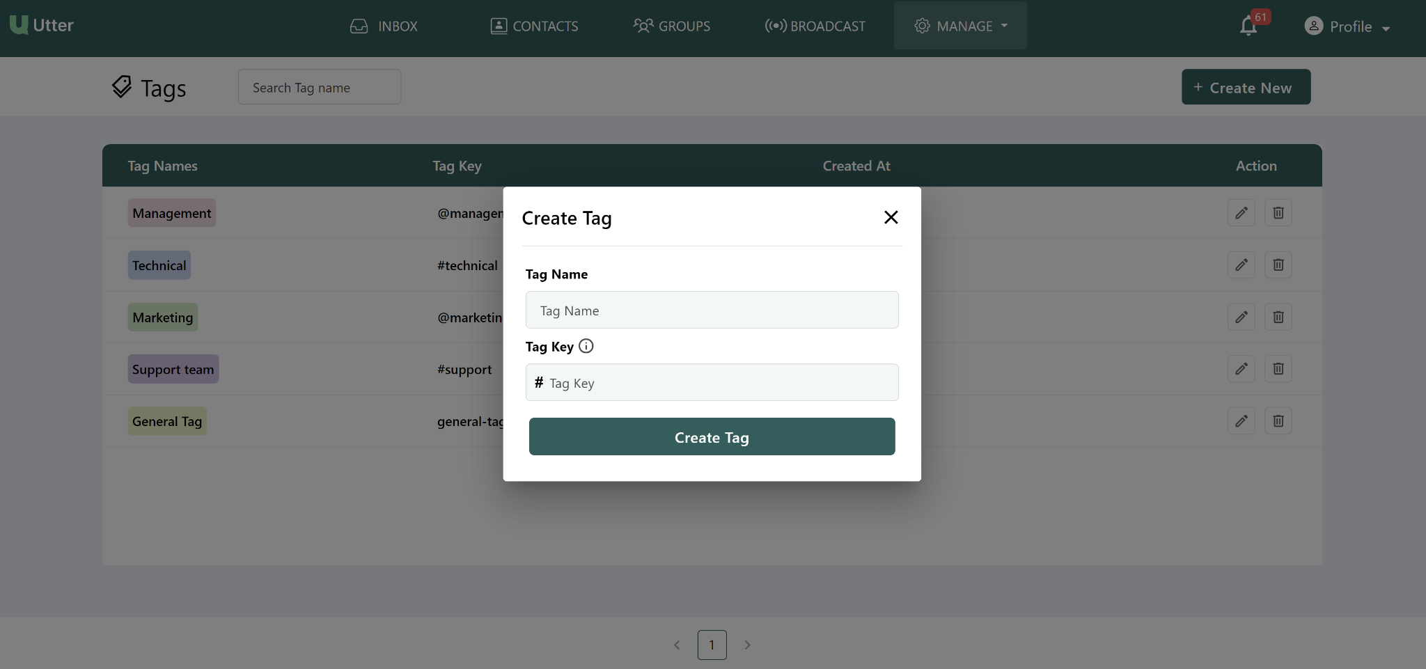 Tags screen screenshot 3