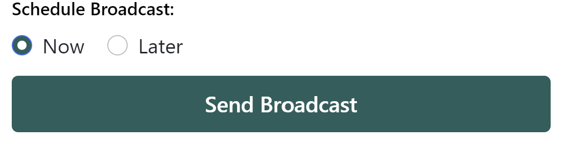 Send broadcast now option