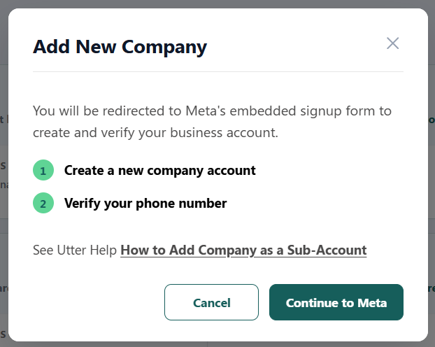 Facebook login and account selection screen
