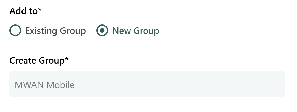 Creating a new group when adding a contact
