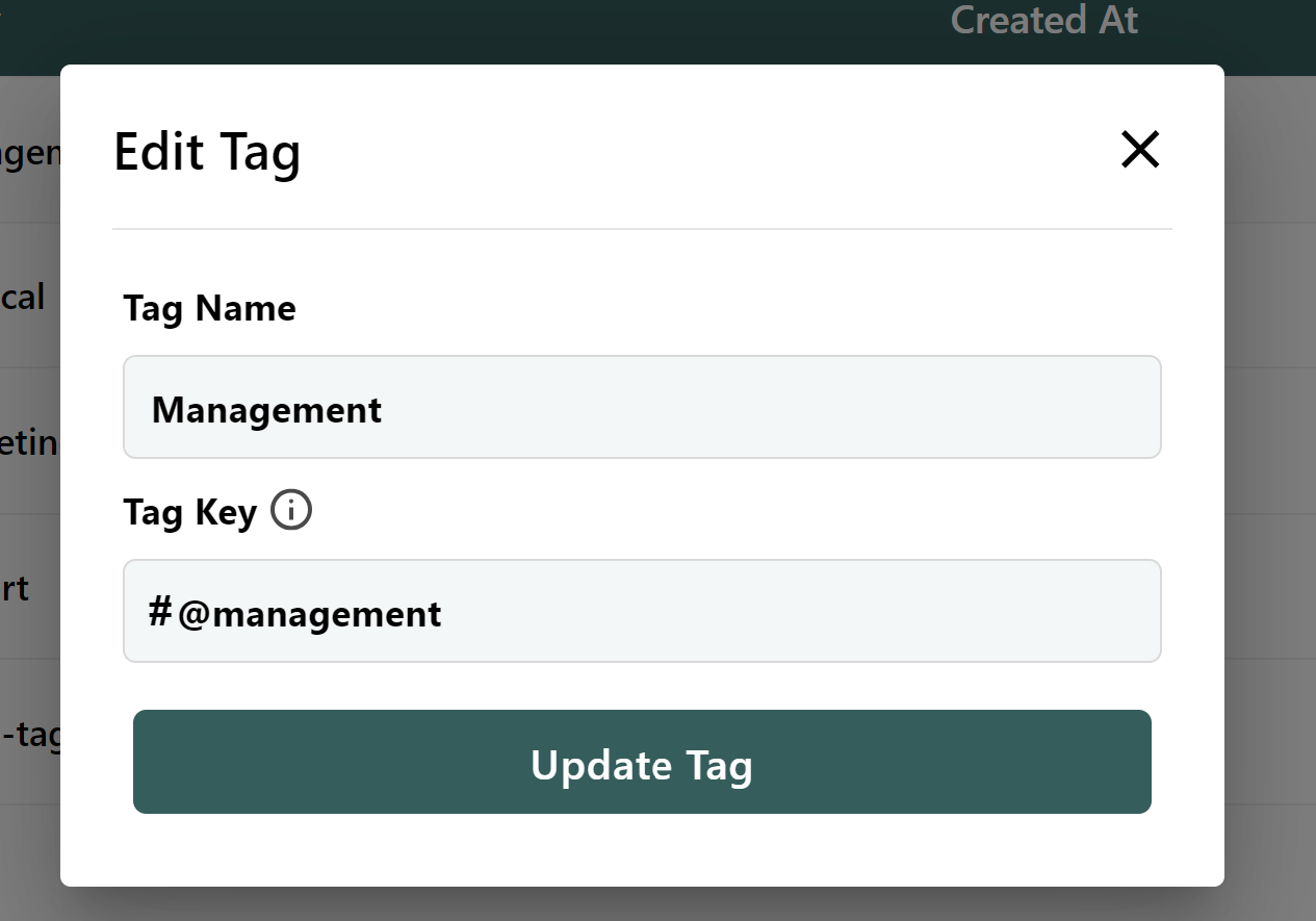 Tags screen screenshot 5
