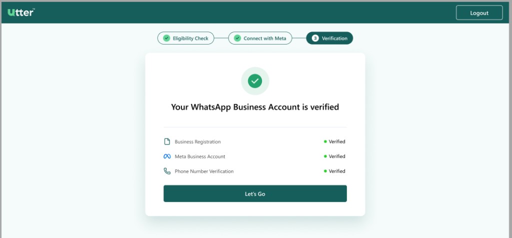 WhatsApp Business Account verified