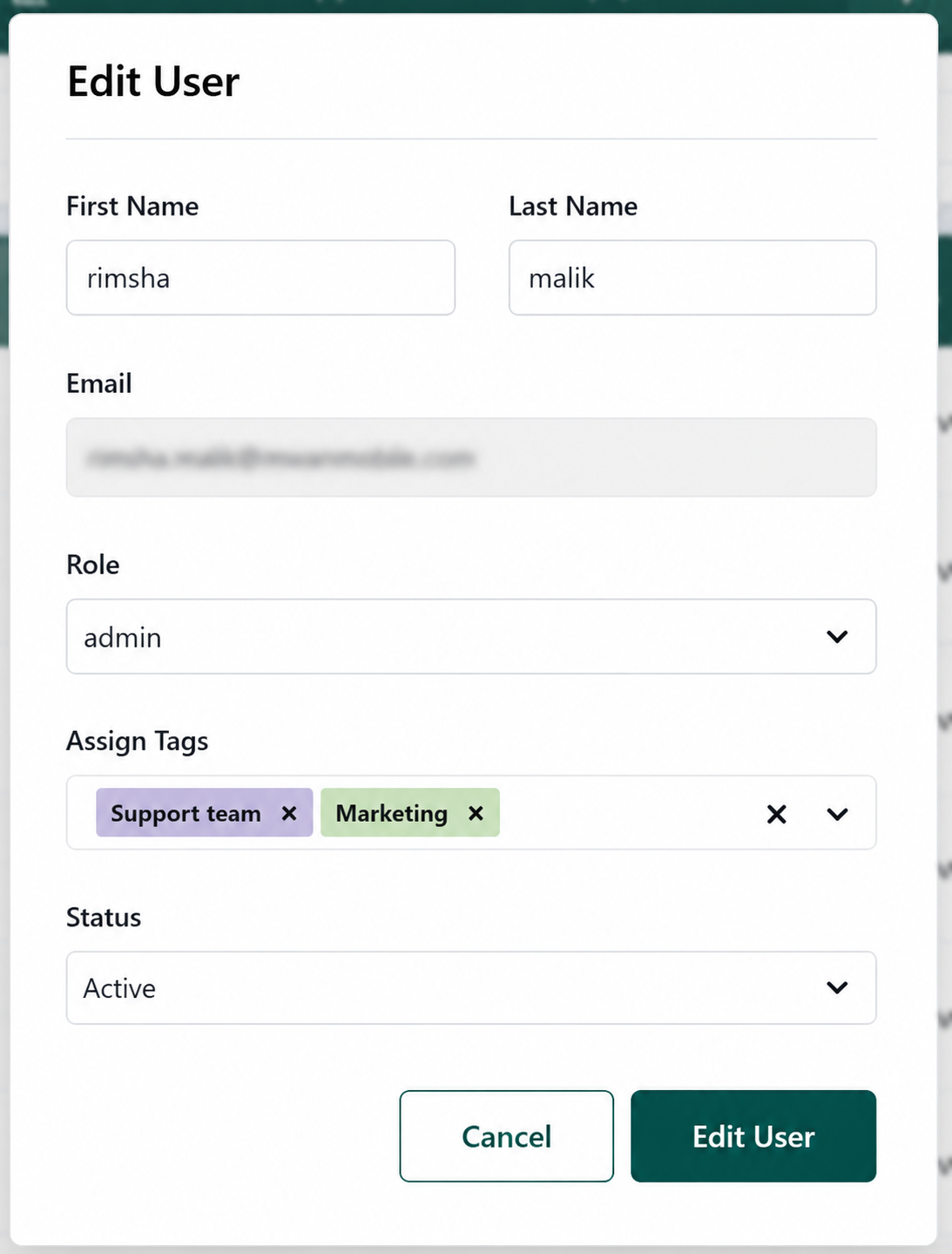 Users module screenshot 7