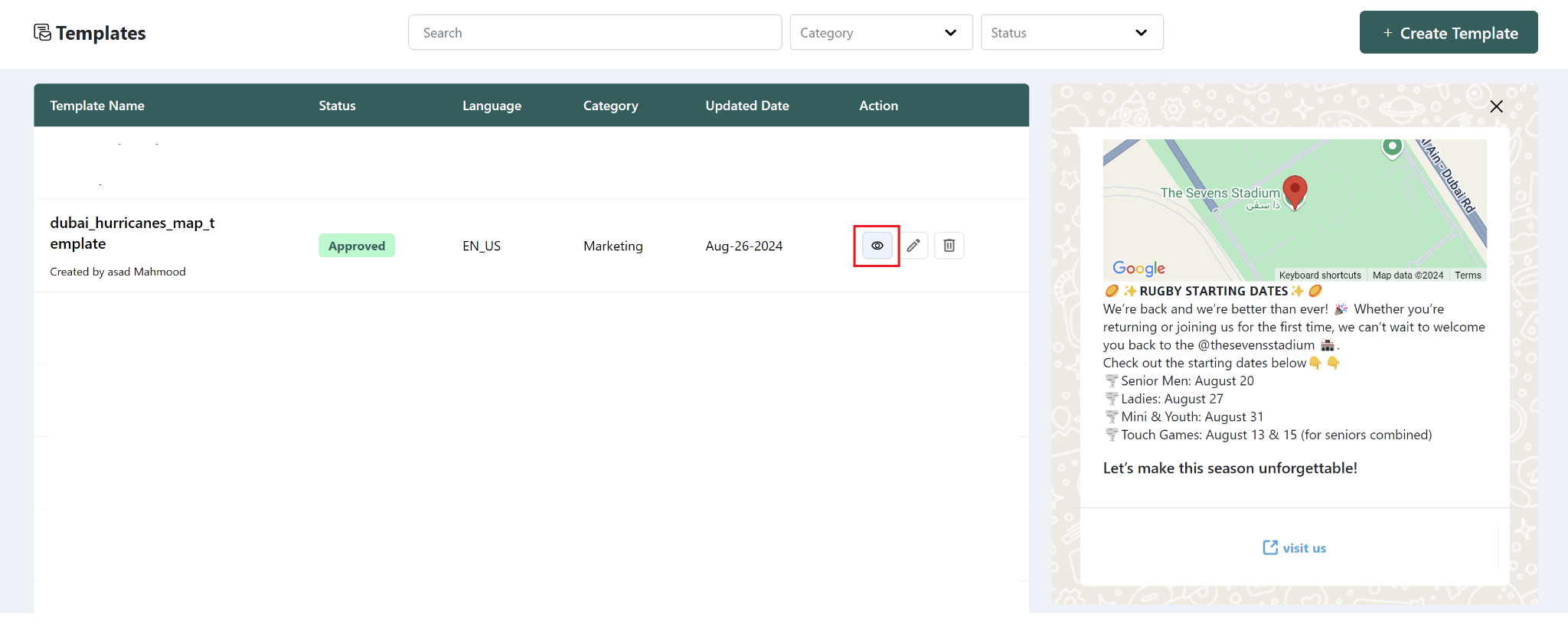Templates screen screenshot 10