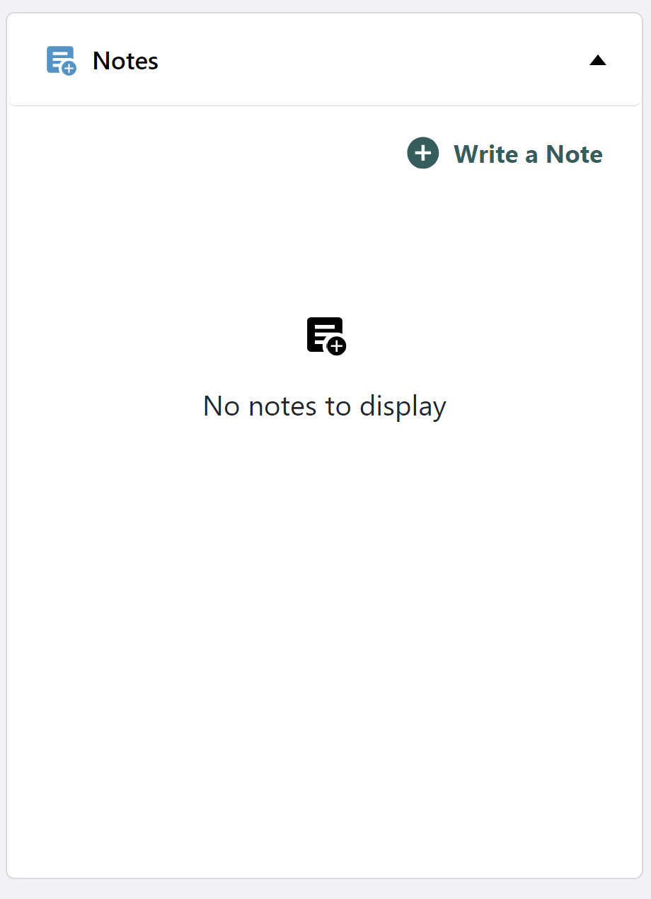 Notes panel with Write a Note