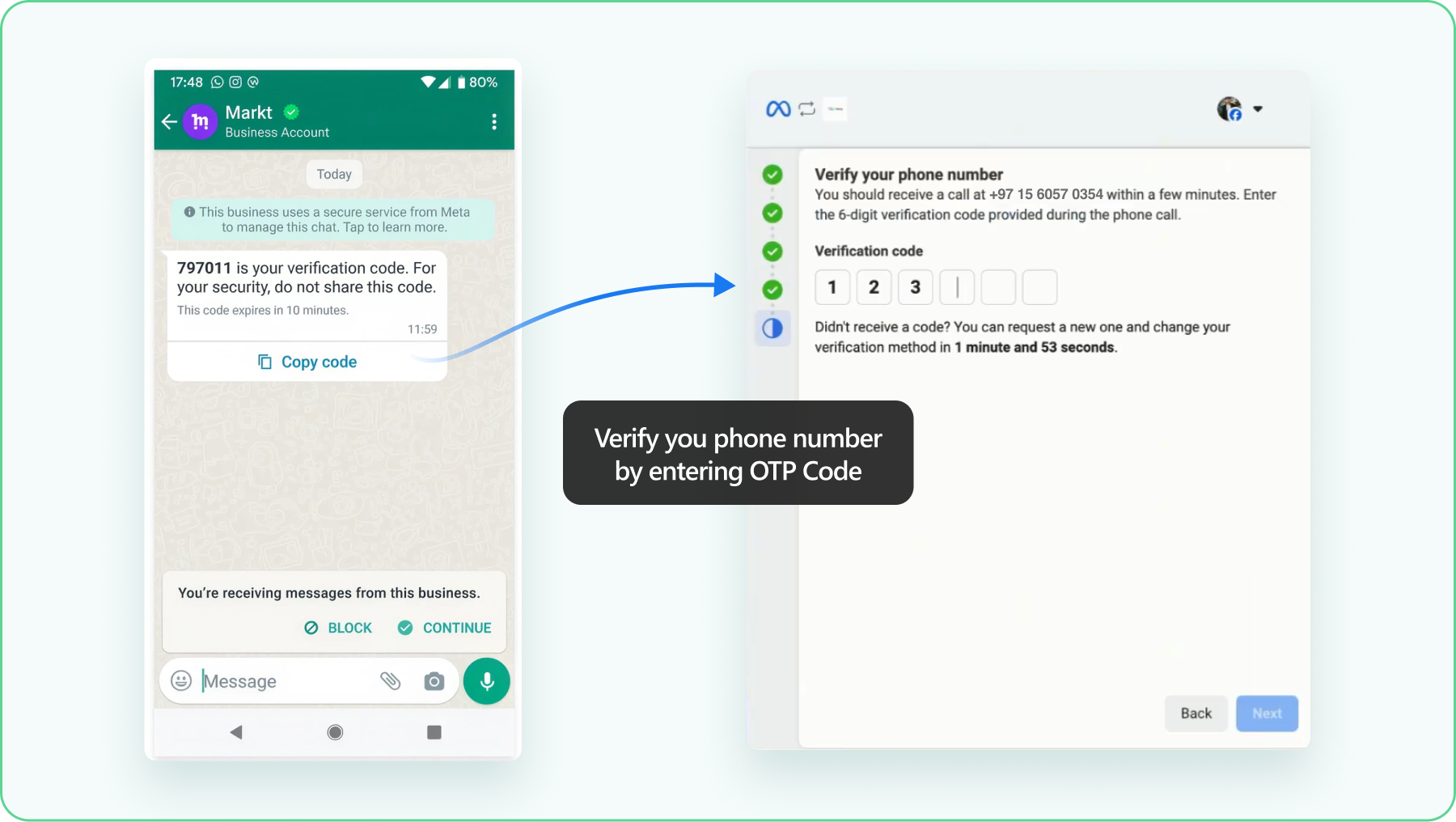 Verify your phone number with the 6-digit code