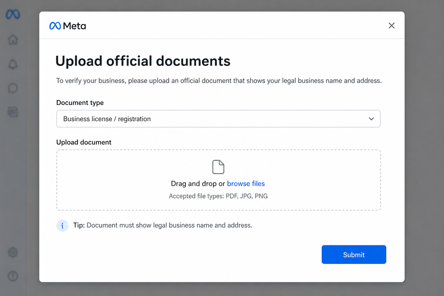 Upload documents — illustrative