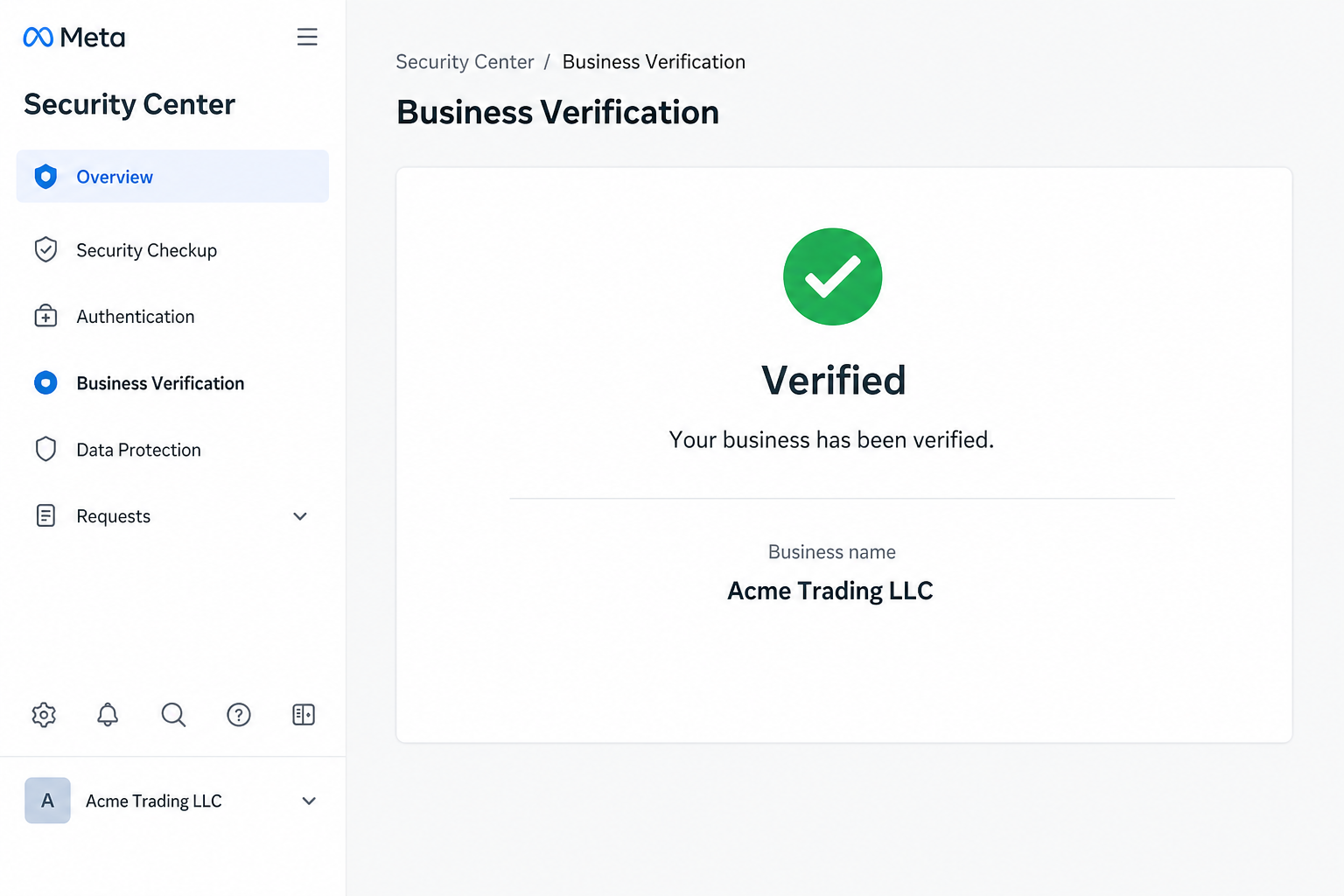 Business verified — illustrative